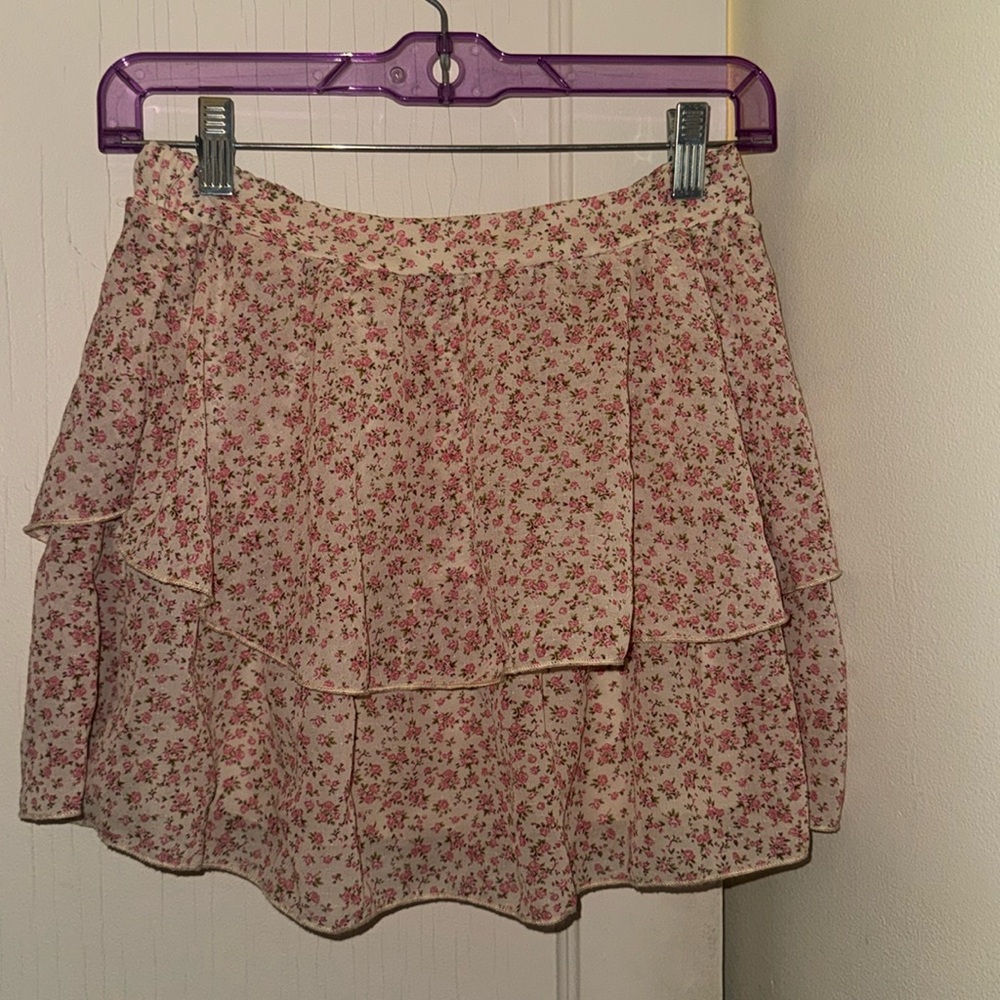 Atalrd State Pink Ruffle Mini Skirt